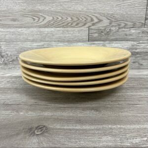 POTTERY BARN Sausalito Amber Yellow 10 1/4 in Rim Salad Plate Handpainted X5